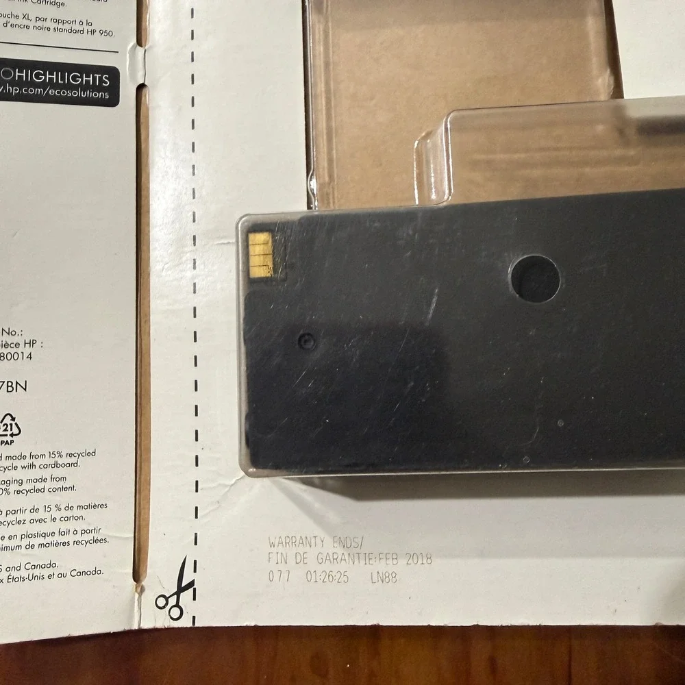 NEW Genuine HP Ink 950 XL Black 2 Pack Cartridge Unopened Expires Feb 2018